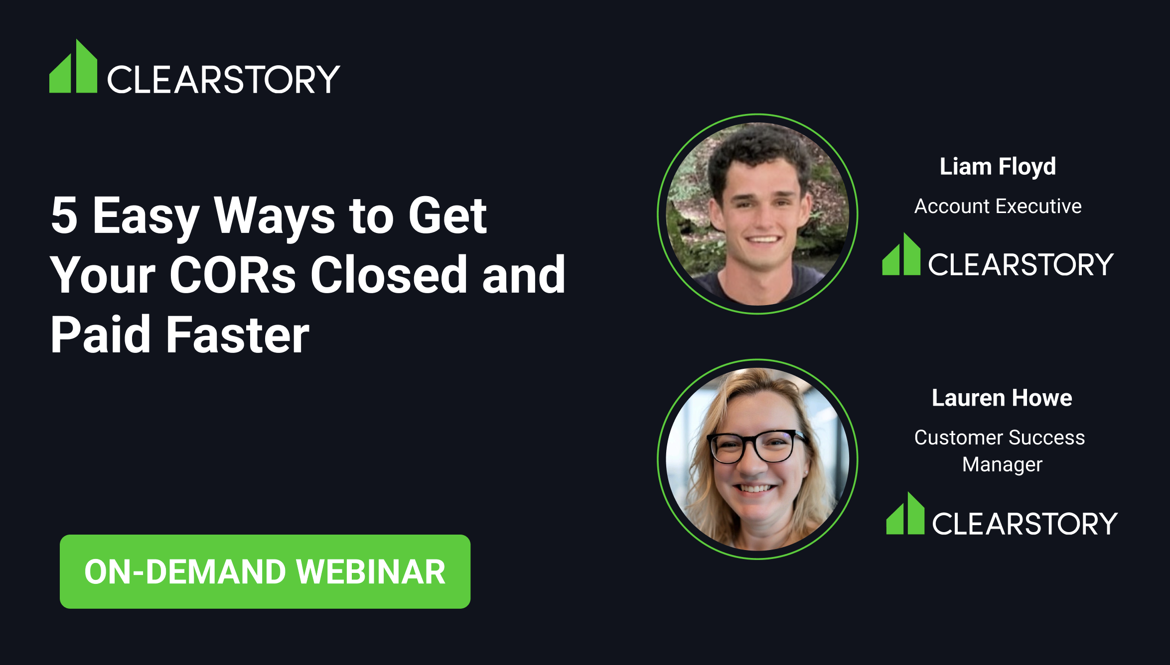 Clearstory Webinar 5 Ways to Get CORs Closed Faster