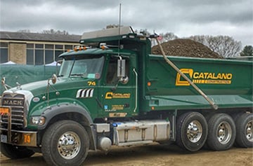 Catalano construction dump truck representing Clearstory's Construction Change Order Software